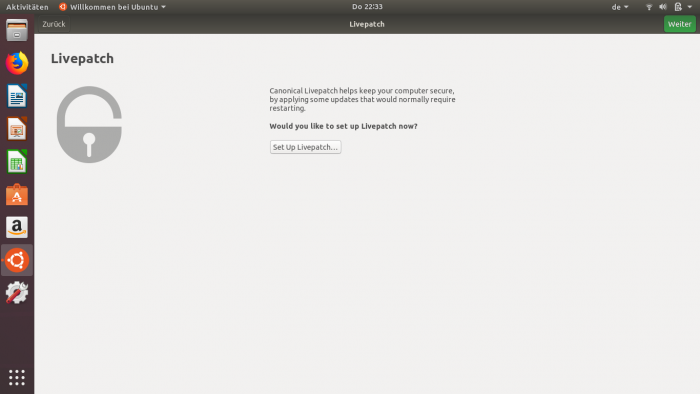 ... ermöglicht das Einrichten der Livepatches ...(Bild: Ubuntu, Screenshot: Golem.de)